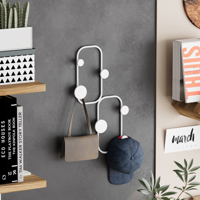 Wallity Ladybug-B Gancho de pared metálico blanco